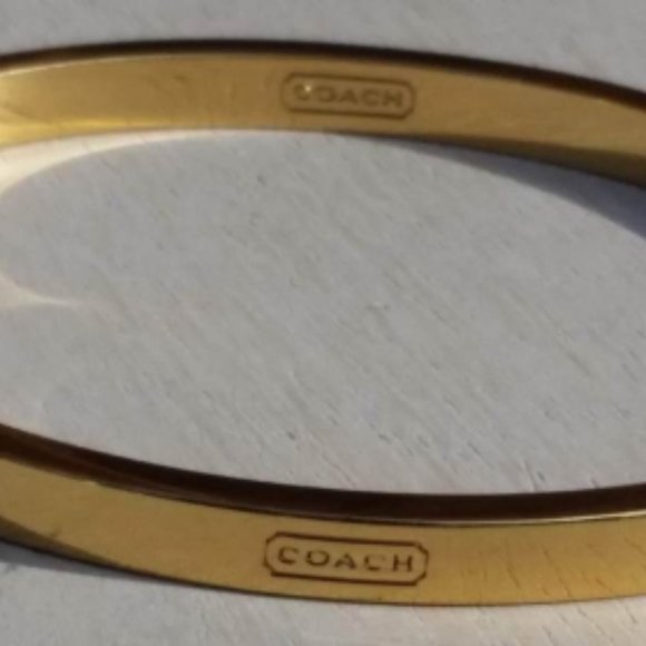 Coach Gold Tone Bangle Unisex Bracelet in Excellent Condition - Picture 2 of 9